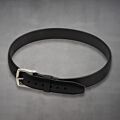 mens black belt with silver buckle