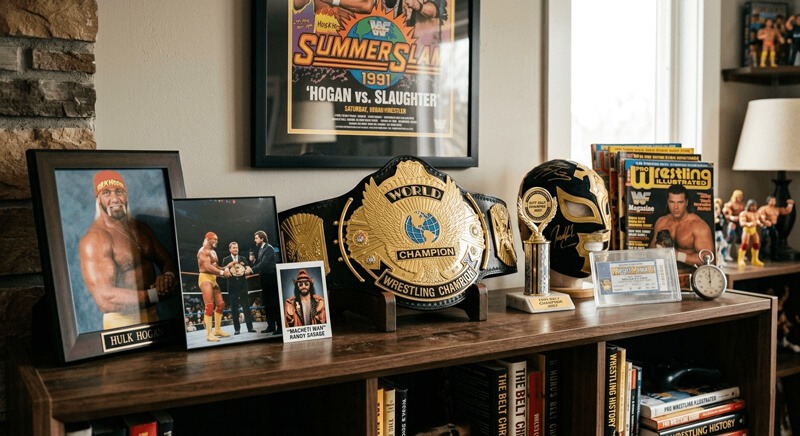 Belt on a Shelf With Memorabilia